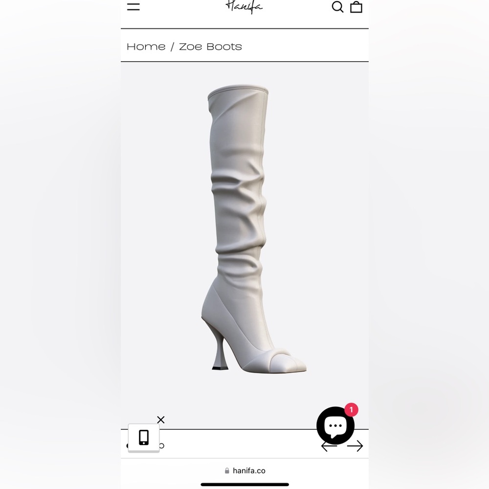 Hanifa Zoe Boots in Bone Size 40.5 - WORN TWICE!